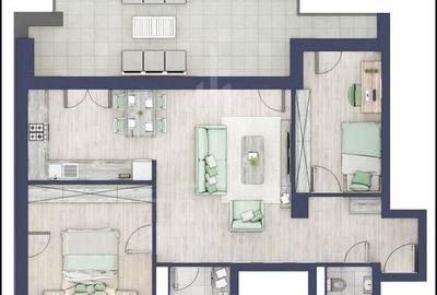 Apartament cu 3 camere decomandat în Turnișor