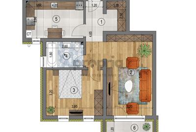 APARTAMENT 2 CAMERE 54.73 MP UTILI - RATE DEZVOLTATOR - 5% AVANS - 6