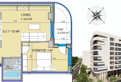 Apartament cu 2 camere decomandat, mobilat în Universitate