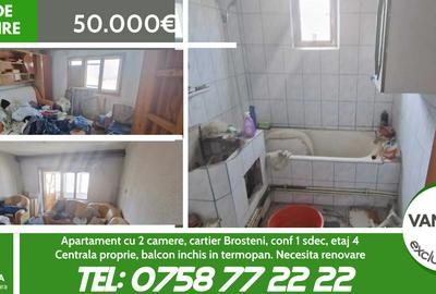 APARTAMENT CU 2 CAMERE ~ ZONA COLEGIU / BROSTENI ~ ETAJ 4 ~ CONF 1 SDEC SPORIT ~