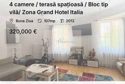 Apartament cu 4 camere decomandat în Bună Ziua