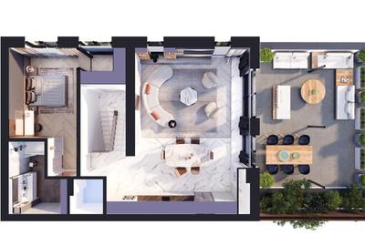 Duplex 4 camere tip 2 cu terasa | HILS Titanium Ansamblu rezidential nou - 3