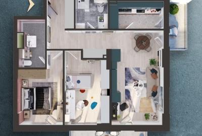 Apartament 3 camere, semifinisat, complex rezidential nou, Marasti - 2
