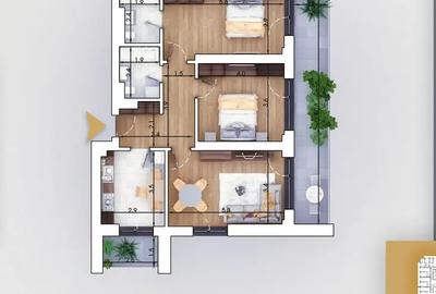 Apartament cu 3 camere decomandat în Theodor Pallady
