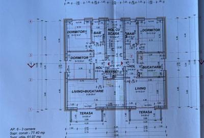 Teren cu bloc rezidential de vanzare,  P+1+M, 6 apartamente, investitie sigura, - 12