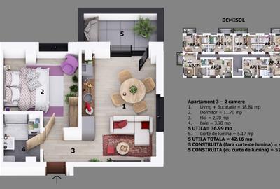 Apartament 2 camere | Tip studio | Parcare inclusa | Incalzire in pardoseala | - 1