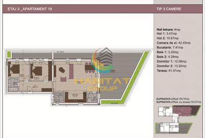 3 Camere Nou Timpuri Noi 100mp util cu Terasa 61.91 mp - 7