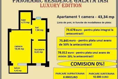 Apartament 1 camera de vanzare in Iasi, Galata, 43,34 mp, bloc nou - 2