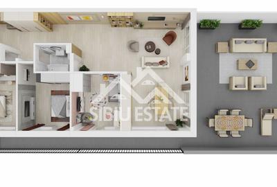 Penthouse Sibiu 4 camere, 2 bai terasa mare vedere panoramica - 6