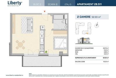 Apartament cu 2 camere semidecomandat în Semicentral