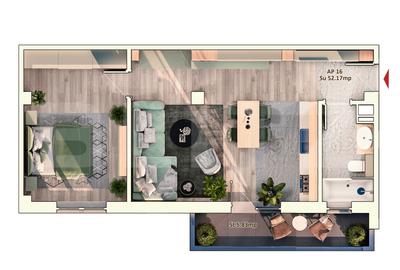 Apartament 2 Camera, 52 mp, Semifinisat, Zona Dorobantilor - 2