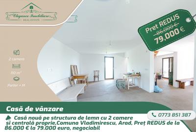 Casă nouă pe structură din lemn cu centrala proprie , Comuna Vladimirescu, Arad - 1