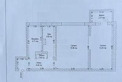 Apartament Sagului 2 camere  etaj 2 - 18