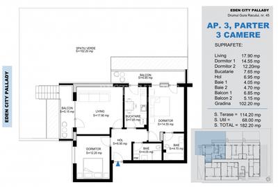 Apartament cu 3 camere decomandat în Theodor Pallady