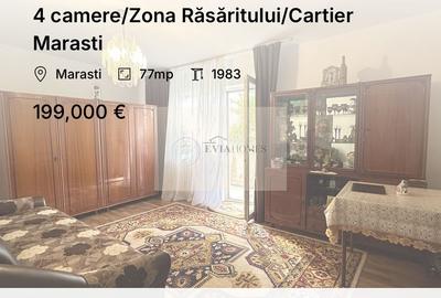 Apartament cu 4 camere decomandat, mobilat în Mărăști