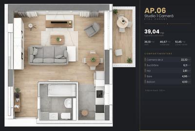 Garsonieră semidecomandată în Ștefăneștii de Jos