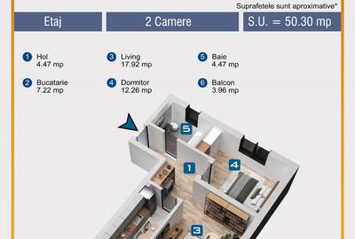 Vanzare -Apartament -2 Camere- 50MP-Militari Residence-TVA Inclus - 5