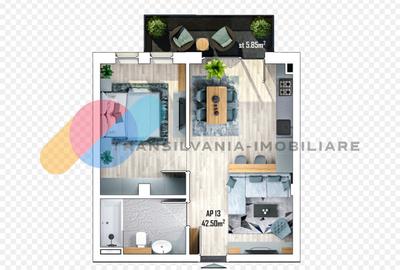 Apartament cu 2 camere semidecomandat în Apahida