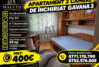 Apartament cu 3 camere decomandat, mobilat în Găvana 3