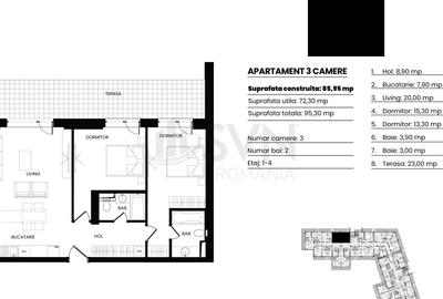 REA1021281 Barbu Vacarescu - Apartament cu 3 camere in complex rezidential - 12