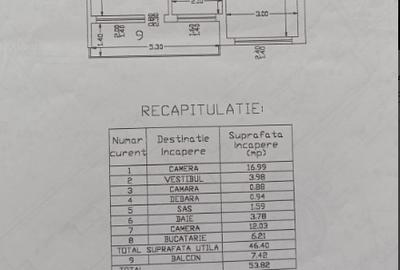 Apartament 2 camere decomandat, 53.82 mp , loc parcare – Str. Emil Racoviță - 2