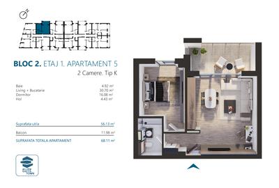 Elite Town Timisoara | 2 camere | TORONTALULUI - METRO 2 - 4
