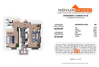 NOU - FAZA 4 - NOVUM 56 - Apartament 2 Camere Decomandat - 6