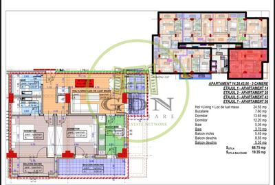 Apartament 3 camere, decomandat, 86.35mp, cartier Cornitoiu, zona Liceul Bibescu - 1
