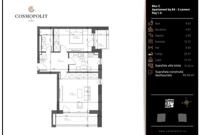 Apartament 2 camere Cosmopolit Zenit | Răcădău | SV - 7