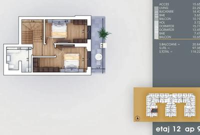 3 camere | 10 minute Metrou |finalizat | 4 lifturi | terasa mare - 4