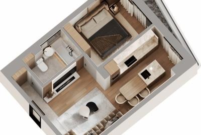 *BLOC NOU*Apartament 1 camera 45 mp,Pasarela Octav Bancila - 1