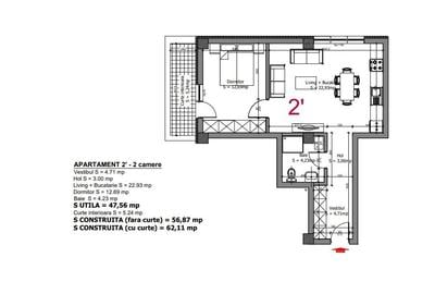 Apartament 2 camere | 53mp | Finalizat  Demisol | zona Maramures | Parc Unirii | - 1