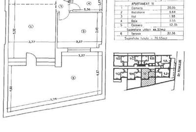 Apartament cu 2 camere semidecomandat, mobilat în Unirii