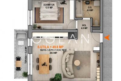 Apartament modern 2 camere cu balcon – Comision 0% - 4