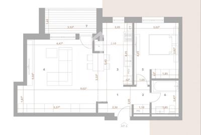 Apartament 2 camere de vanzare in Sibiu - 58.69 mp + logie - Turnisor - 4