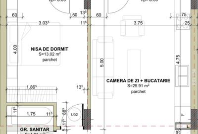 Apartament cu 2 camere semidecomandat în Florești