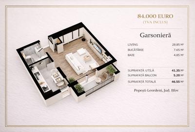 Garsonieră - 47 mp | Finisaje la alegere | Șos. Olteniței, Direct Dezvoltator - 1