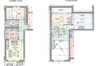 Penthouse 4 camere, 2 băi, mobilat si utilat orientare SUD - întabulat - 12
