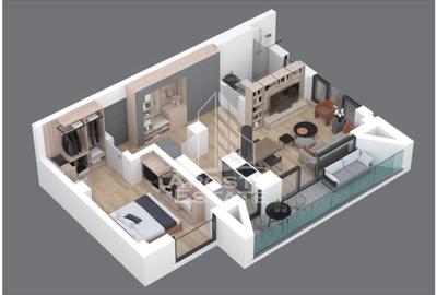 Apartament cu 2 camere semidecomandat în Lipovei