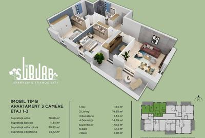 Apartament 3 camere The Suburb Buftea