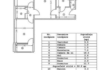 Apartament 3 camere Brancoveanu - 1