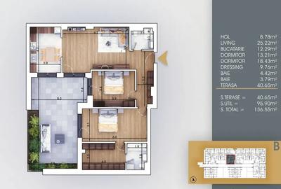 3 Camere | premium | terasa  | 10 minute Metrou | incalzire pardoseala - 2