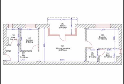Apartament 3 camere, 2 bai, balcon, bloc nou, Borhanci - 7