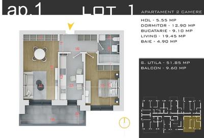 Apartament cu 2 camere decomandat, Parcare Gratuita pentru orice avans - 3