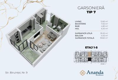 Garsonieră decomandată în Central