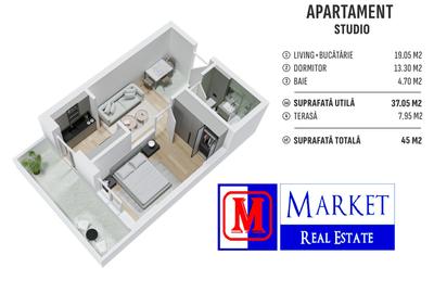 Apartament cu 2 camere nedecomandat în Central