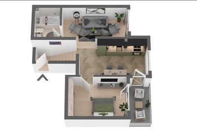 Apart. cu 2 camere, 45 mp., Apahida, 66900 EUR - 6