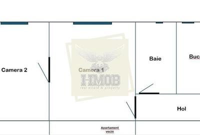 Apartament 2 camere central etaj 3 - 5