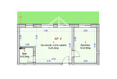 Apartament cu 2 camere semidecomandat în Șelimbăr