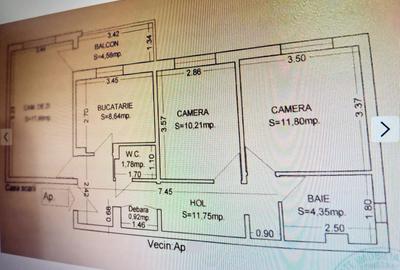 Apartament cu 3 camere decomandat în Inel I
